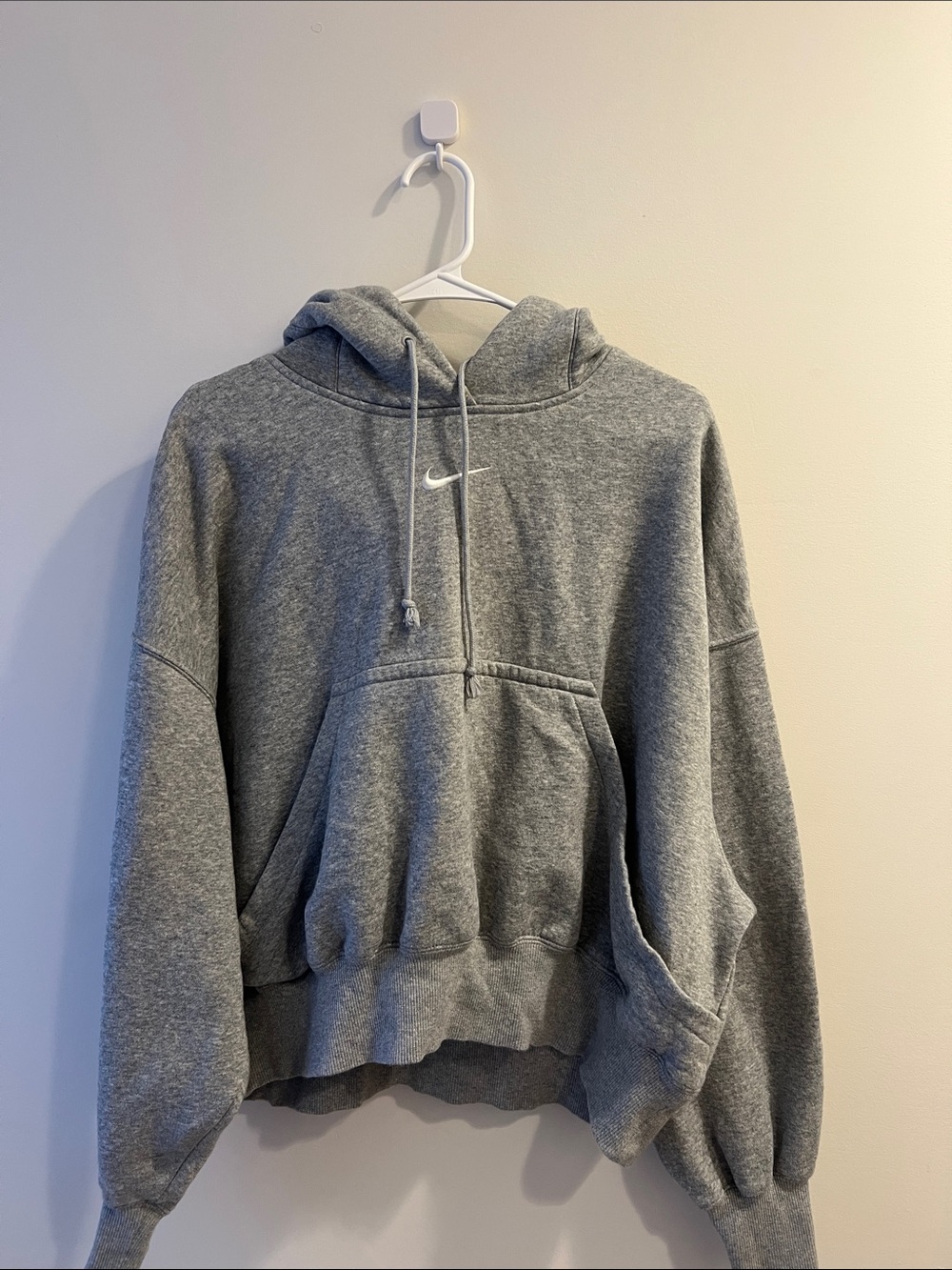 Nike Gray Cropped Pullover Hoodie